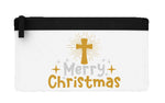 Merry Christmas style 2 metallic cross flat-style pencil case