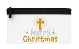 Merry Christmas style 2 metallic cross flat-style pencil case