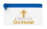 Merry Christmas style 2 metallic cross flat-style pencil case