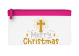 Merry Christmas style 2 metallic cross flat-style pencil case