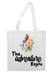 Tropical flowers (style 1M) - The adventure begins tote style shopping bag