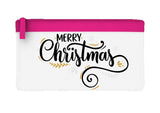 Merry Christmas decorative swirls and laurels flat-style pencil case