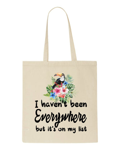 Tropical flowers (style 1N) - I haven't been everywhere tote style shopping bag