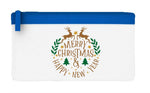 Merry Christmas and a happy new year flat-style pencil case