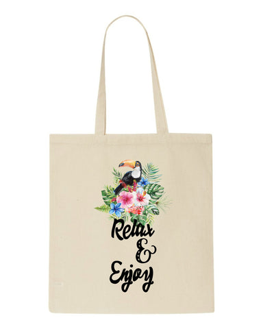 Tropical flowers (style 1N) - Relax and enjoy tote style shopping bag