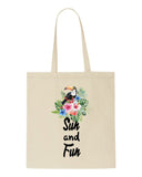 Tropical flowers (style 1N) - Sun and fun tote style shopping bag