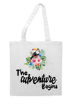 Tropical flowers (style 1N) - The adventure begins tote style shopping bag