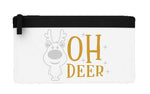 Oh deer style 2 metallic reindeer flat-style pencil case