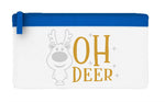 Oh deer style 2 metallic reindeer flat-style pencil case