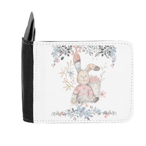 Bunny Three Picnic Tree Watercolour Vintage Style gent's wallet