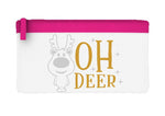 Oh deer style 2 metallic reindeer flat-style pencil case