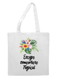 Tropical flowers (style 1O) - Escape somewhere tote style shopping bag