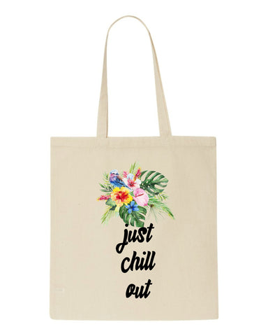 Tropical flowers (style 1O) - Just chill out tote style shopping bag