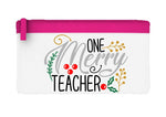 One merry teacher decorative flat-style pencil case