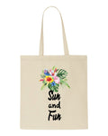 Tropical flowers (style 1O) - Sun and fun tote style shopping bag