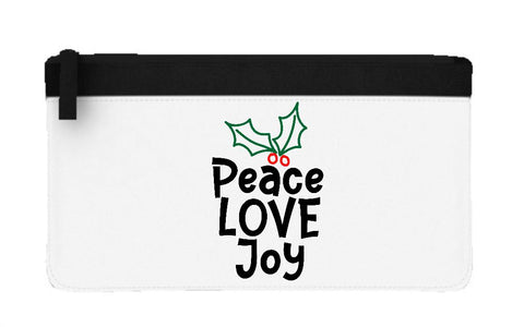 Peace love joy mistletoe flat-style pencil case