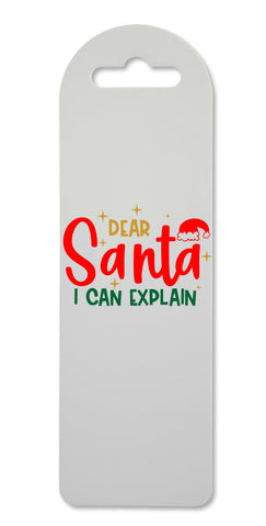 Dear Santa I can explain style one hat printed lightweight bookmark