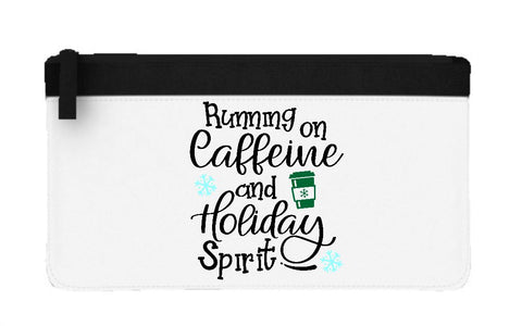 Running on caffeine and holiday spirit flat-style pencil case