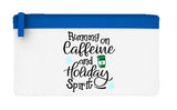 Running on caffeine and holiday spirit flat-style pencil case