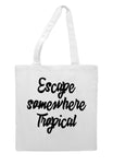 Escape somewhere tropical tote style shopping bag