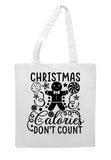 Christmas calories don't count gingerbread man tote style shopping bag