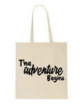 The adventure begins tote style shopping bag