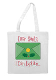 Dear Santa I can explain - style 2 letter tote style shopping bag