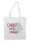 Christmas Cutie squiggle tree tote style shopping bag