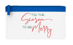 Tis the seasons to be merry flat-style pencil case