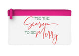 Tis the seasons to be merry flat-style pencil case