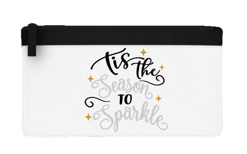 Tis the season to sparkle style 2 metallic flat-style pencil case