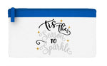 Tis the season to sparkle style 2 metallic flat-style pencil case