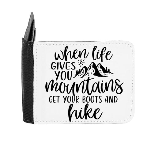 When Life Gives You Mountains Get Your Boots And Hike Adventurer Statement gent's wallet