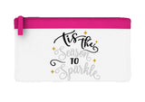 Tis the season to sparkle style 2 metallic flat-style pencil case