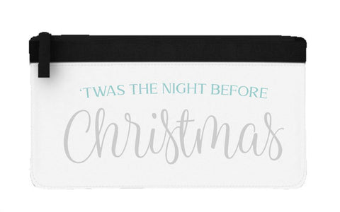 Twas the night before Christmas metallic flat-style pencil case