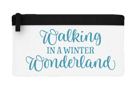 Walking in a winter wonderland flat-style pencil case