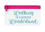 Walking in a winter wonderland flat-style pencil case