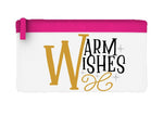 Warm wishes decorative dual letter flat-style pencil case