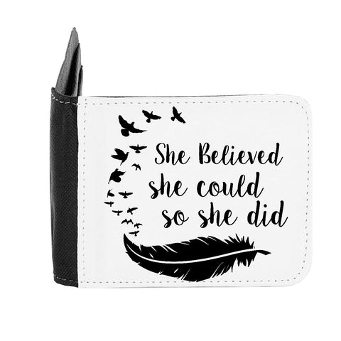 She Believed She Could So She Did Feather Birds Statement gent's wallet