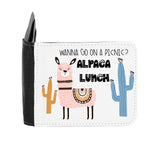 Llama One – Wanna Go On A Picnic? Alpaca Lunch Statement gent's wallet