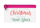 Wishing you a merry Christmas and a happy new year flat-style pencil case