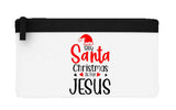 Silly Santa Xmas is for Jesus flat-style pencil case