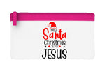 Silly Santa Xmas is for Jesus flat-style pencil case