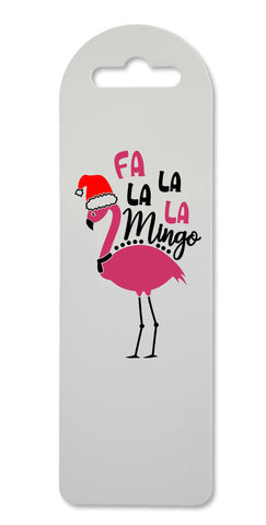 Fa la la mingo festive flamingo printed lightweight bookmark